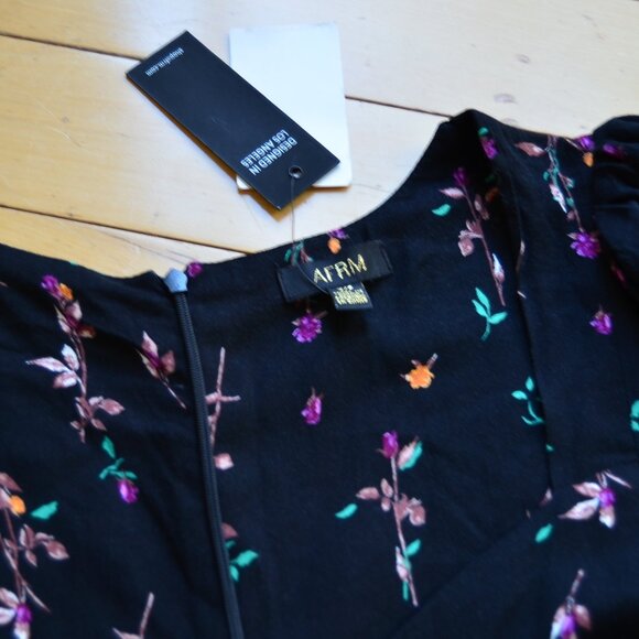 AFRM Channa Ruched Neck Floral Printed Mini Dress Size S/P NWT - Picture 4 of 13